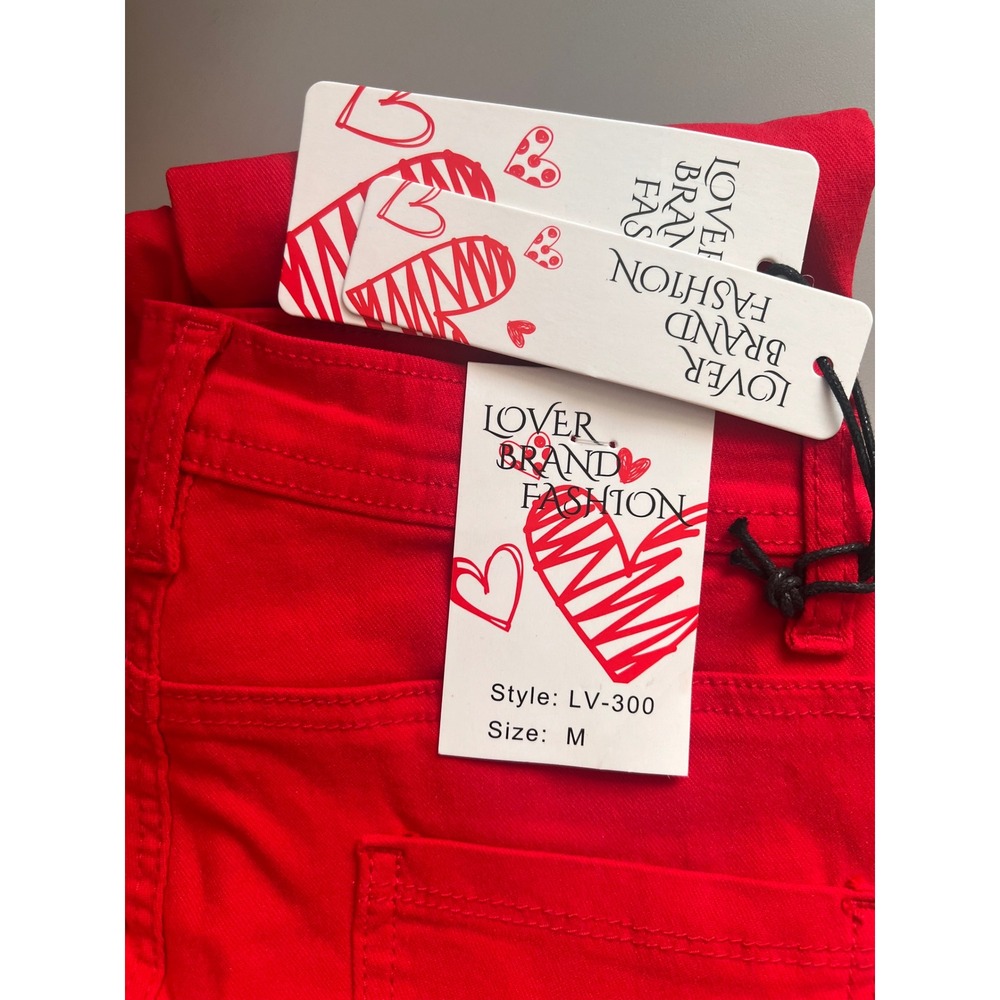 Lover Brand Fashion Red High Waist Skinny Jeans Women's Size M - Picture 4 of 5
